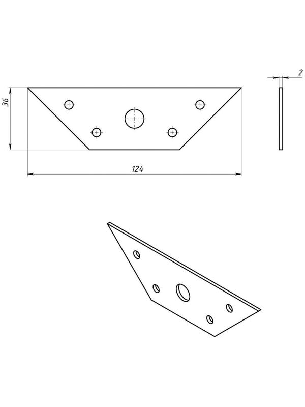 Косынка малая, оцинкованная , 150 шт