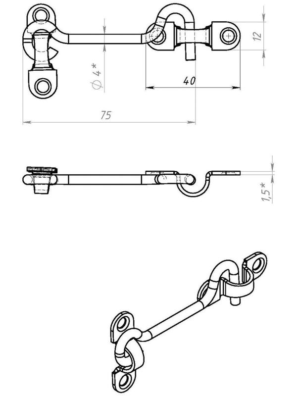 Крючок ветровой КР-75, покрытие цинк