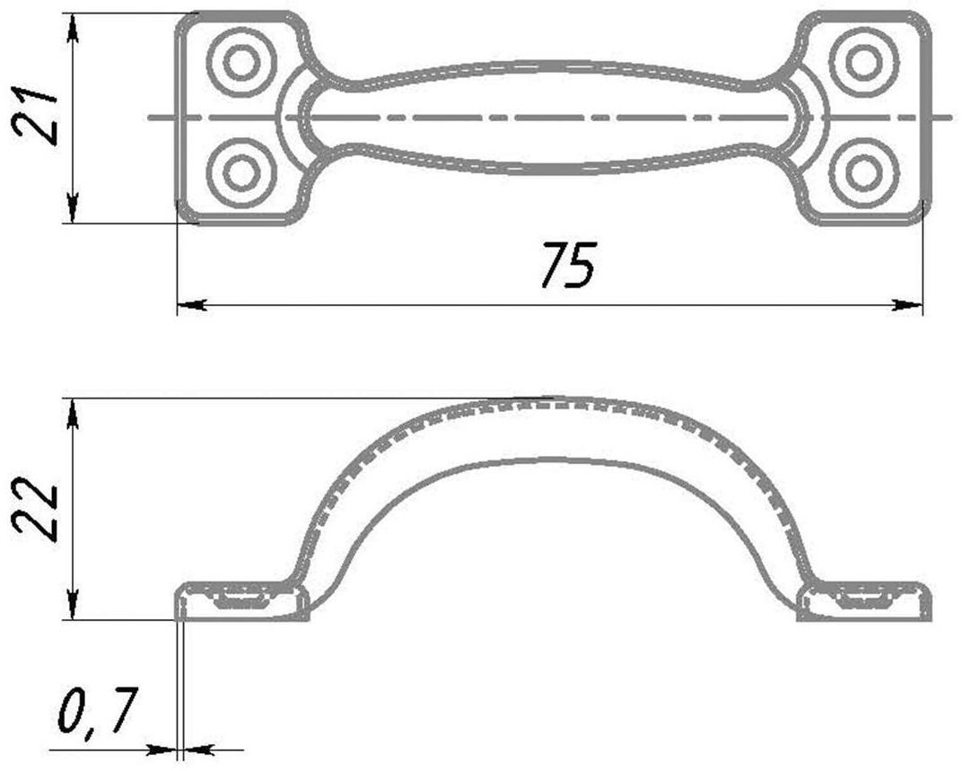 Ручка-скоба РС-40, покрытие цинк