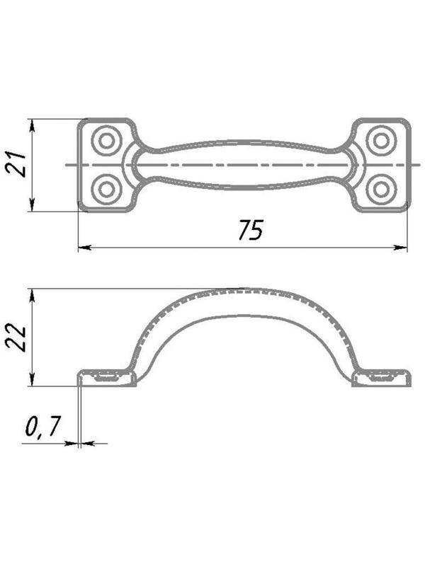 Ручка-скоба РС-40, покрытие цинк