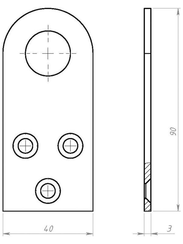 Пробой-ушко, 40х90 мм, цинк, в упаковке 150 шт.