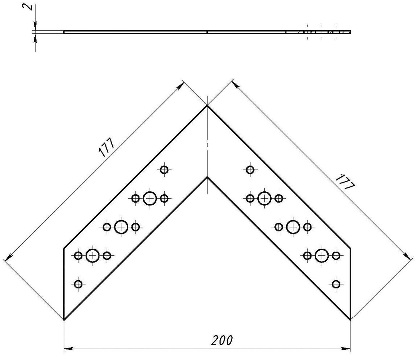 Соединитель угловой, 175х175х2 мм, ГОЦ, в упаковке 40 шт.