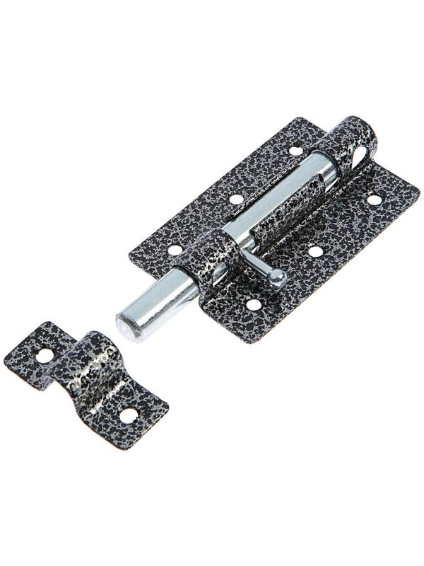 Задвижка дверная ЗД-08, покрытие полимер, серебряная