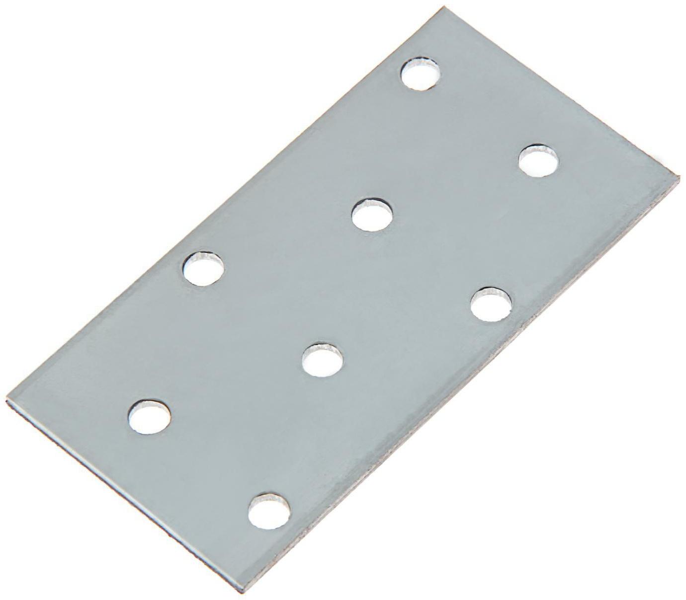 Пластина крепёжная  40х80х2,0 цинк, 100 шт.