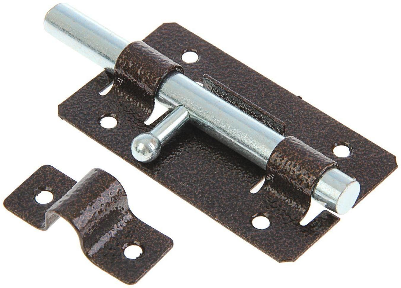 Задвижка дверная ЗД-01, покрытие полимер, медная