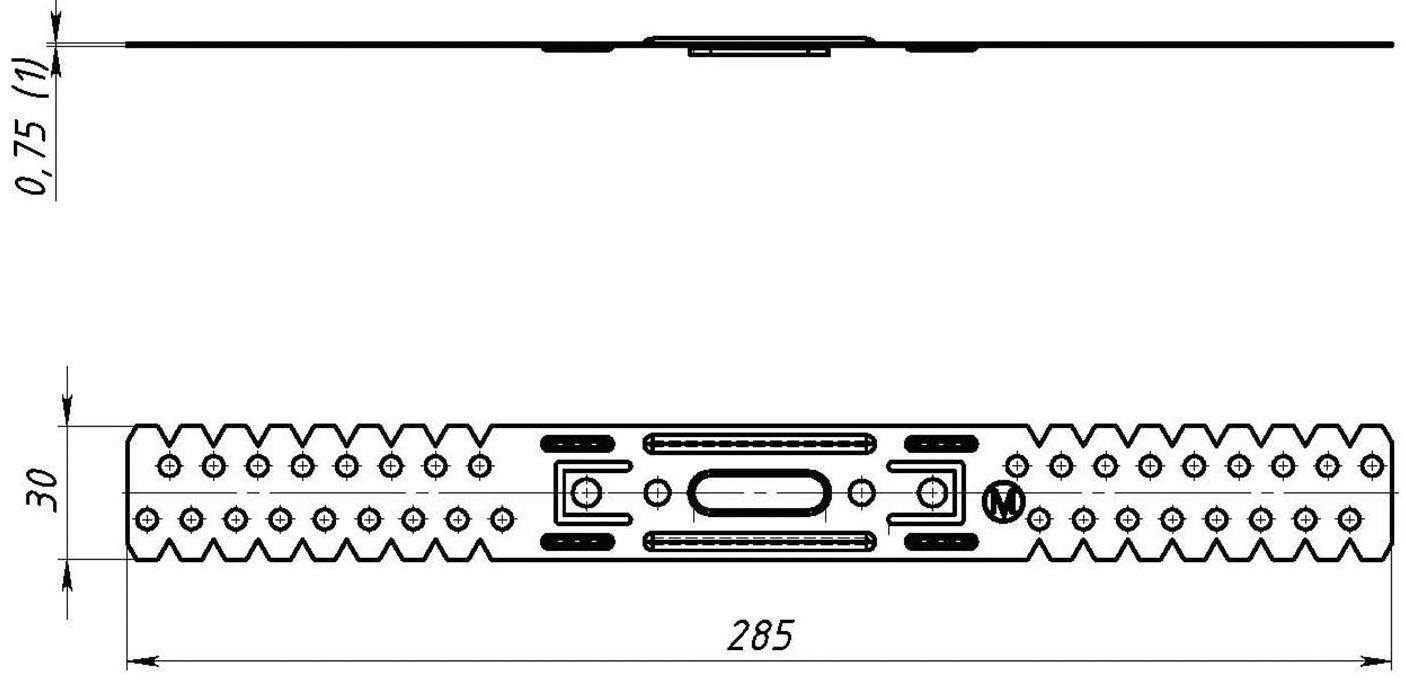 Подвес профилей, 60 х 27 мм, оцинкованный, прямой