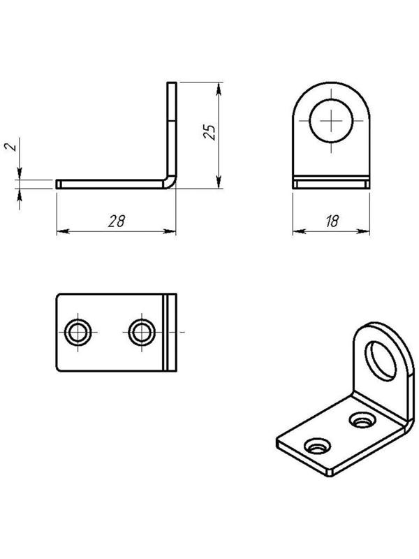 Пробой-ушко, 18 х 50 мм, гнутое, оцинкованное