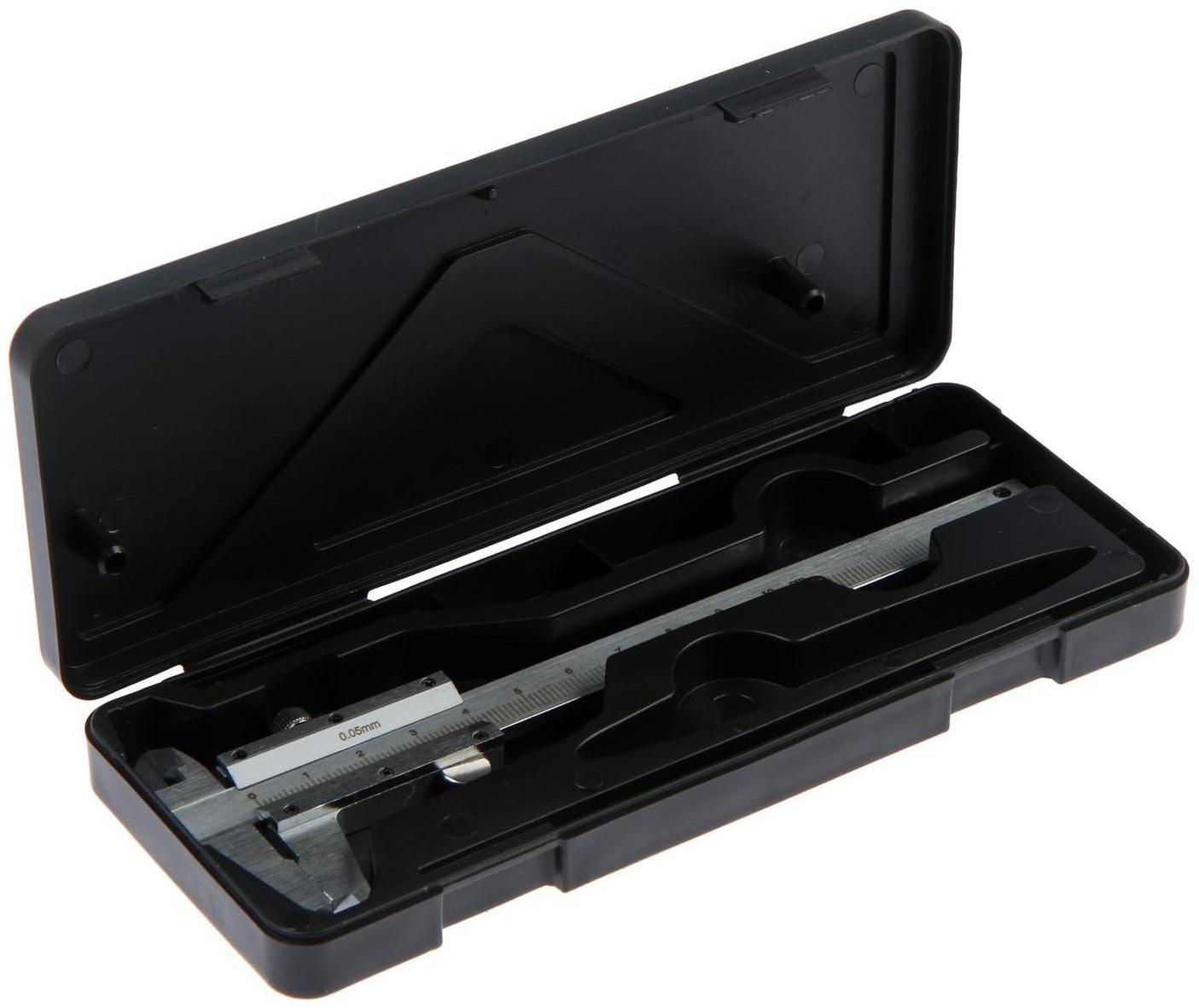 Штангенциркуль ТУНДРА, металлический, с глубиномером, цена деления 0.05 мм, 100 мм