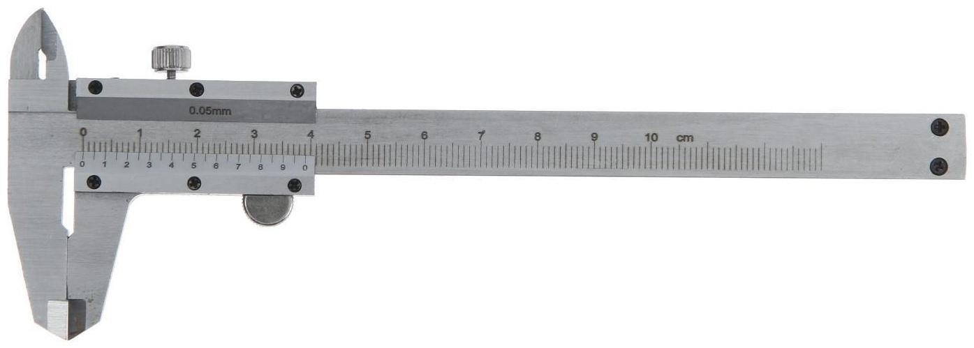 Штангенциркуль ТУНДРА, металлический, с глубиномером, цена деления 0.05 мм, 100 мм