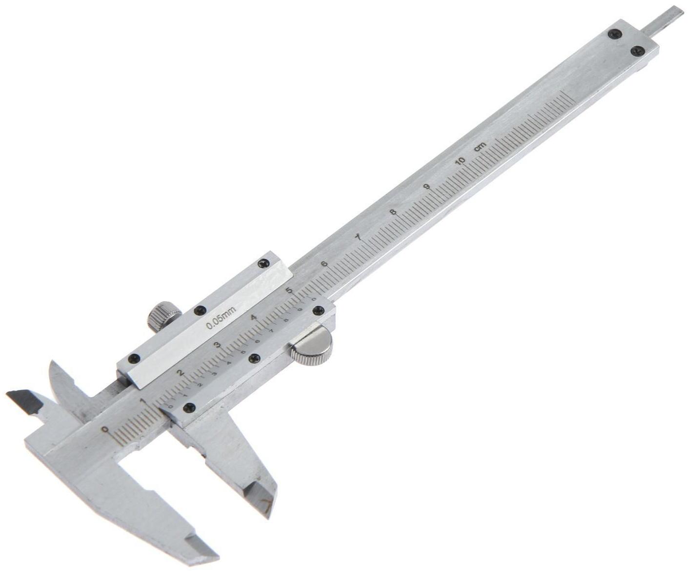Штангенциркуль ТУНДРА, металлический, с глубиномером, цена деления 0.05 мм, 100 мм