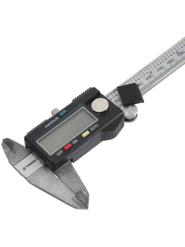Штангенциркуль электронный ТУНДРА, металлический, с глубиномером, 150 мм