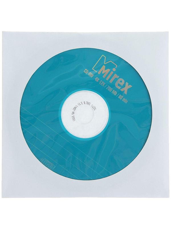 Диск CD-RW Mirex, 4-12x, 700 Мб, конверт, 1 шт