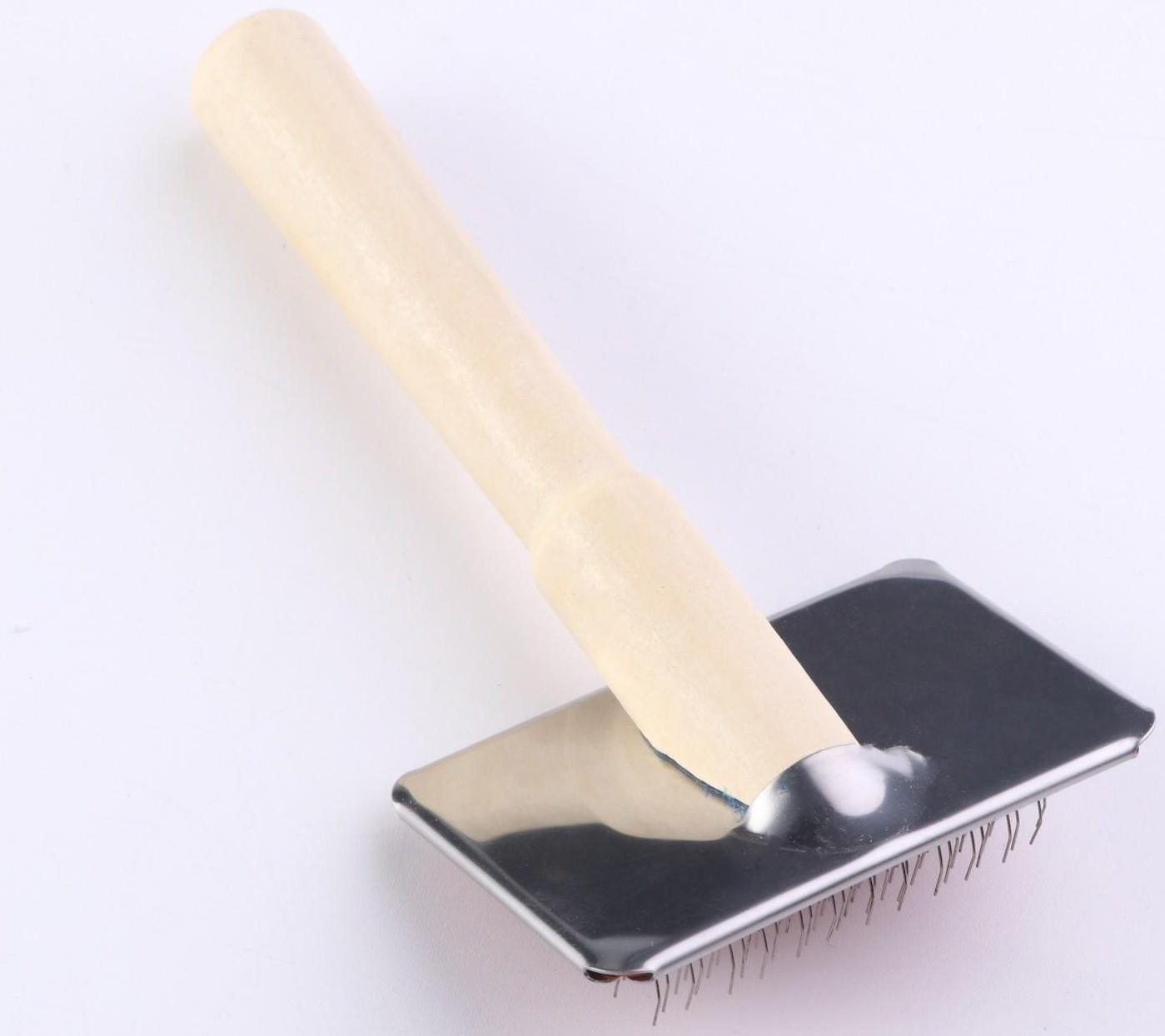 Пуходерка Wood малая без капель, деревянная ручка, 6 х 12 см