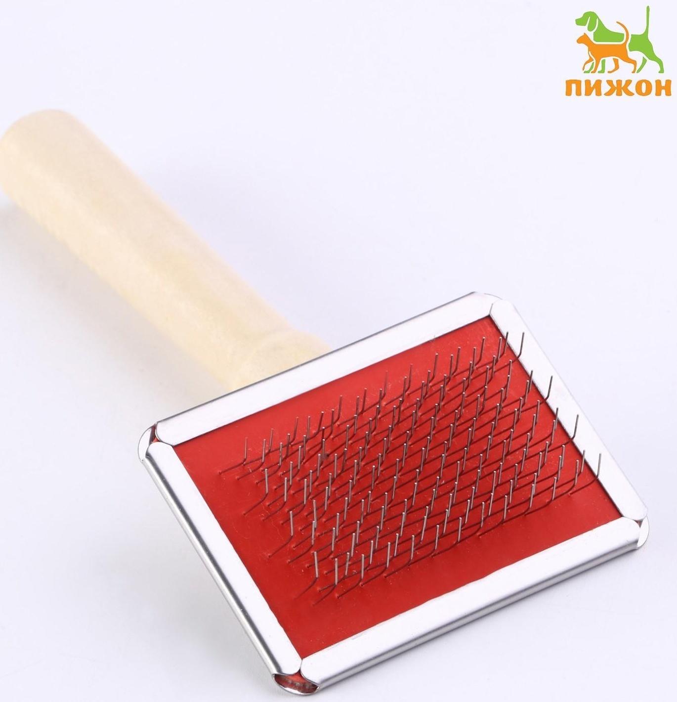 Пуходерка Wood малая без капель, деревянная ручка, 6 х 12 см