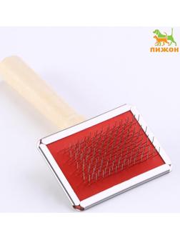 Пуходерка Wood малая без капель, деревянная ручка, 6 х 12 см