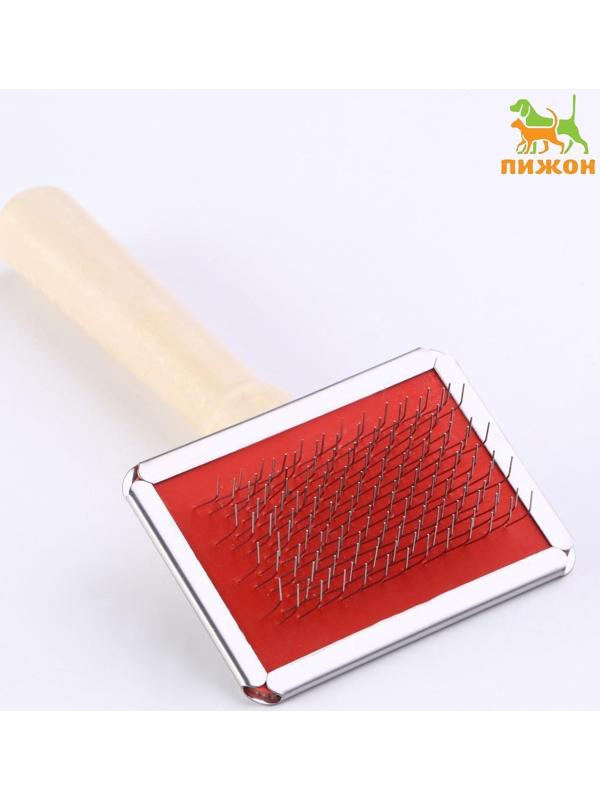 Пуходерка Wood малая без капель, деревянная ручка, 6 х 12 см