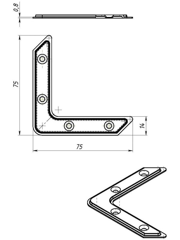 Угольник УГ-75, без покрытия