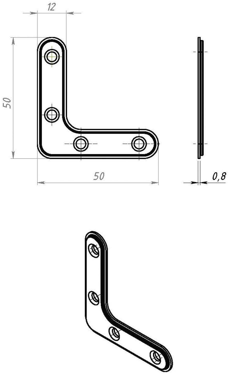 Угольник УГ-50, полимер