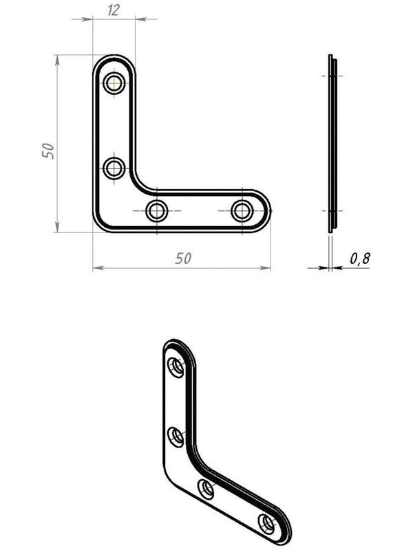 Угольник УГ-50, без покрытия