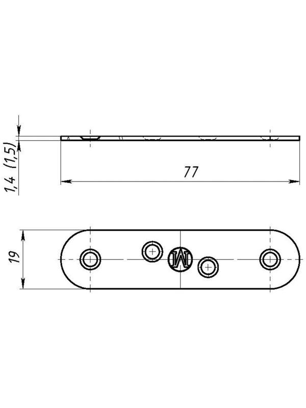 Пластина крепёжная ПК- 80, оцинкованная