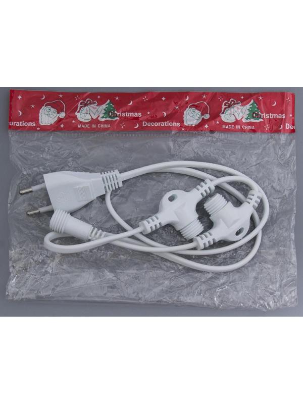 Шнур питания для сосулек 3 выхода, белая нить