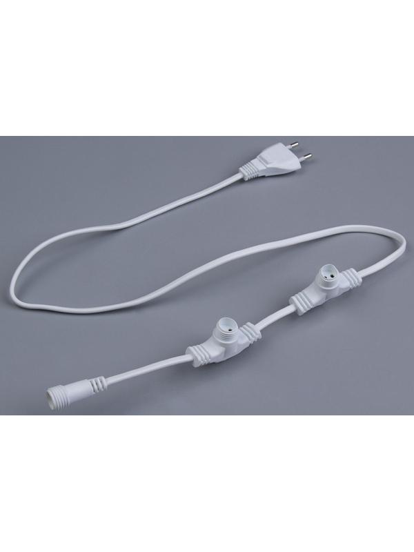 Шнур питания для сосулек 3 выхода, белая нить