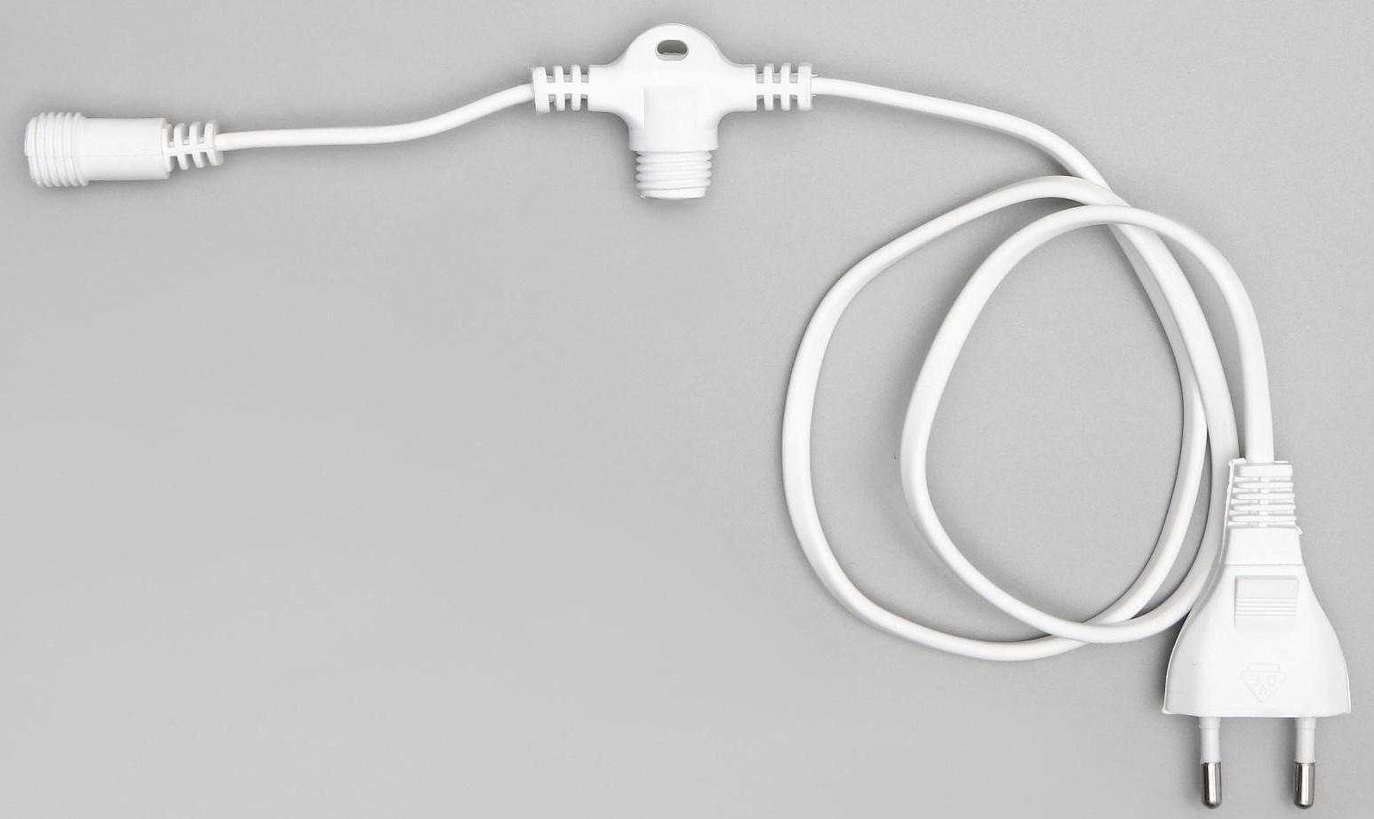 Шнур питания для сосулек 2 выхода, белая нить