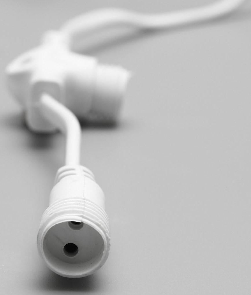 Шнур питания для сосулек 2 выхода, белая нить