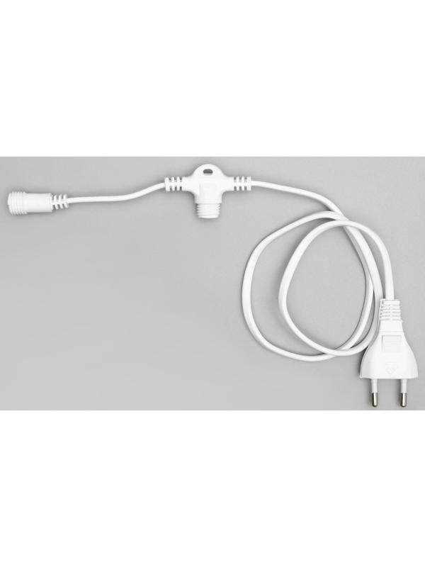 Шнур питания для сосулек 2 выхода, белая нить