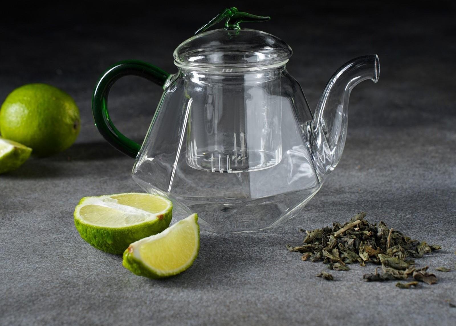 Чайник стеклянный заварочный «Грин», 600 мл, стеклянное сито