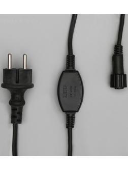 Шнур питания для гирлянд УМС до 6000 светодиодов, 2W, нить тёмная, 150 см, 220 В