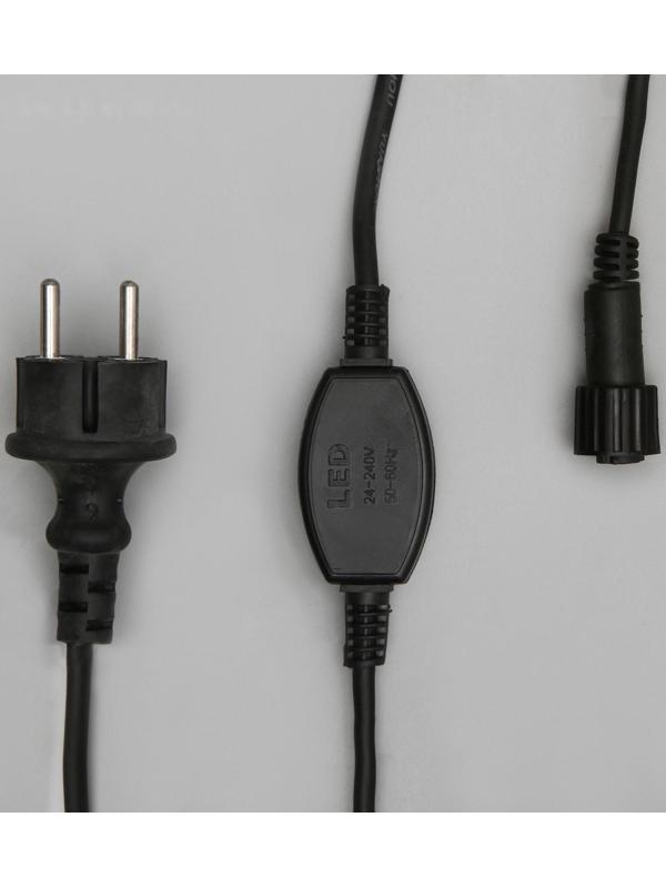 Шнур питания для гирлянд УМС до 6000 светодиодов, 2W, нить тёмная, 150 см, 220 В