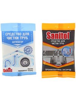 Антизасор для чистки труб Selena Sanitol, 90 г