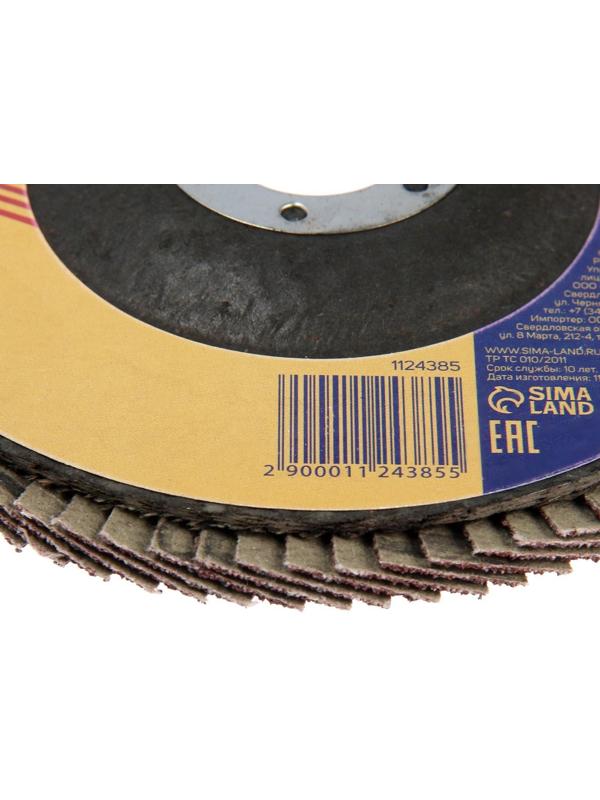 Круг лепестковый торцевой ТУНДРА, 125 х 22 мм, Р80