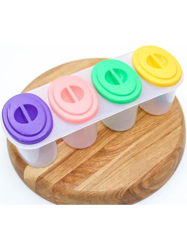 Набор ёмкостей для сыпучих продуктов, 250 мл, 4 отсека, цвет МИКС