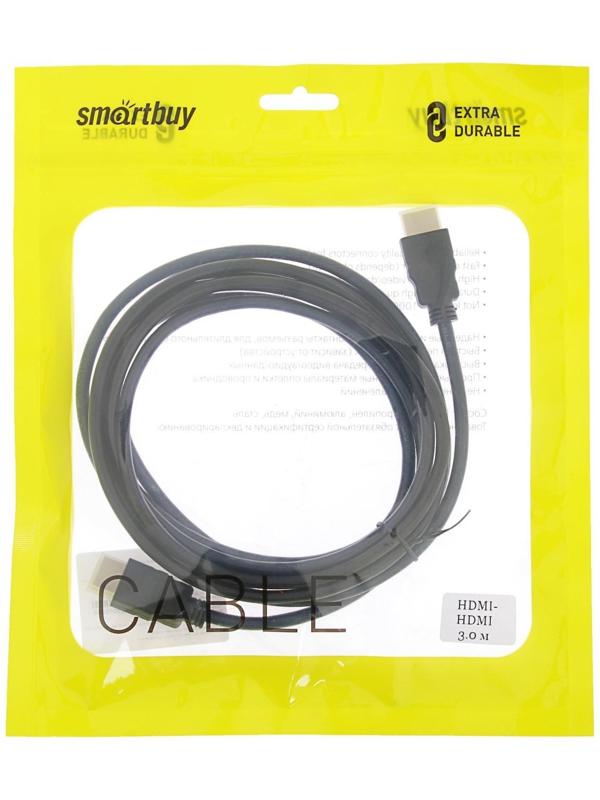 Кабель видео Smartbuy K-231, HDMI(m)-HDMI(m), ver 1.4, 3 м, черный
