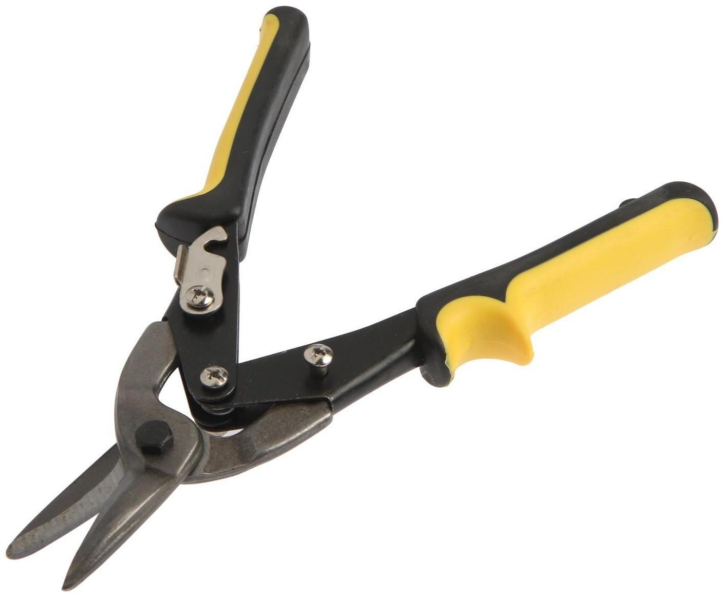 Ножницы по металлу ТУНДРА, 250 мм, 2К рукоятки, прямой рез