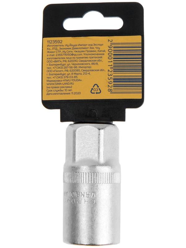 Головка свечная шестигранная ТУНДРА, под квадрат 1/2