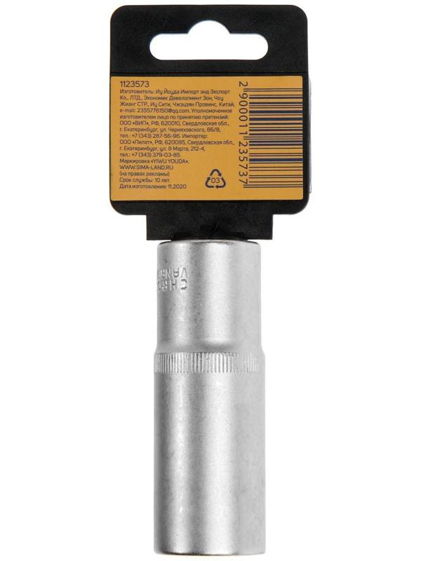 Головка торцевая шестигранная удлиненная ТУНДРА, под квадрат 1/2