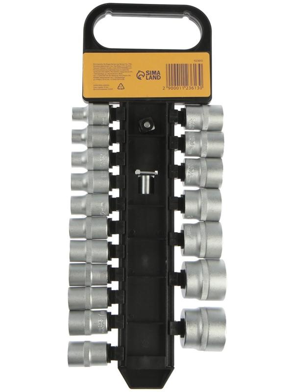 Набор торцевых головок ТУНДРА, трещотка, CrV, 1/2