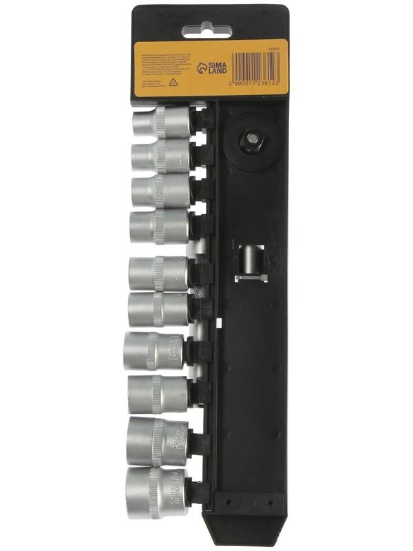 Набор торцевых головок ТУНДРА, трещотка, CrV, 1/2