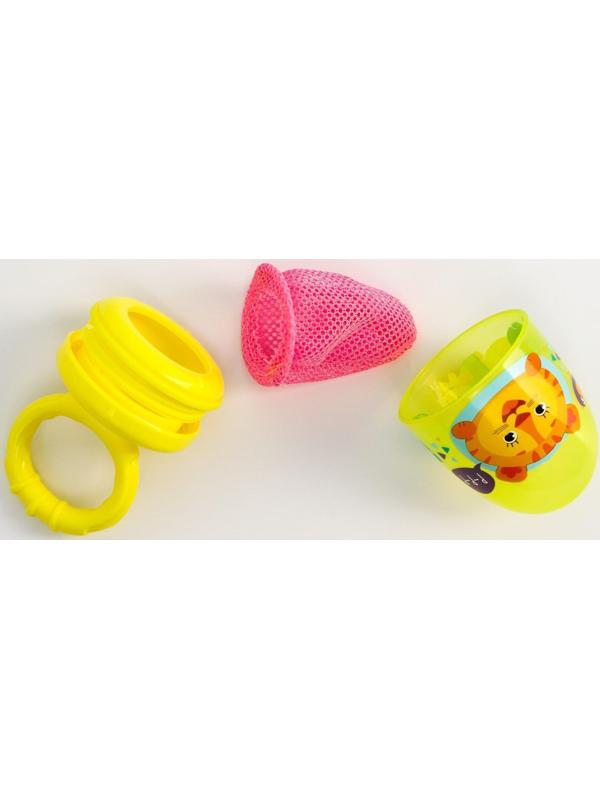 Ниблер с текстильной сеточкой «Чудо-ребёнок», цвет жёлтый, сетка - цвет МИКС