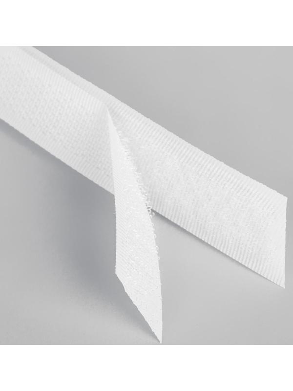 Липучка, 20 мм × 25 ± 1 м, цвет белый