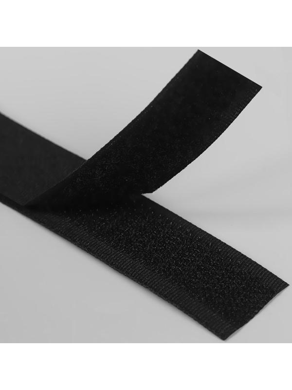 Липучка, 20 мм × 25 ± 1 м, цвет чёрный