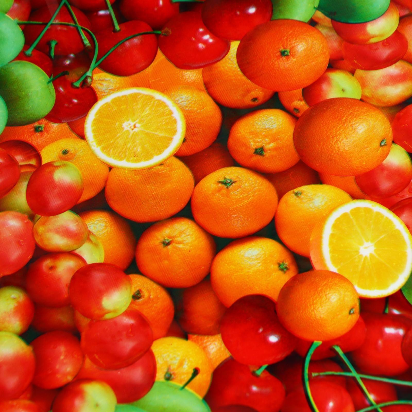 Клеёнка столовая ПВХ Доляна «Сочные фрукты», ширина 137 см, рулон 30 метров