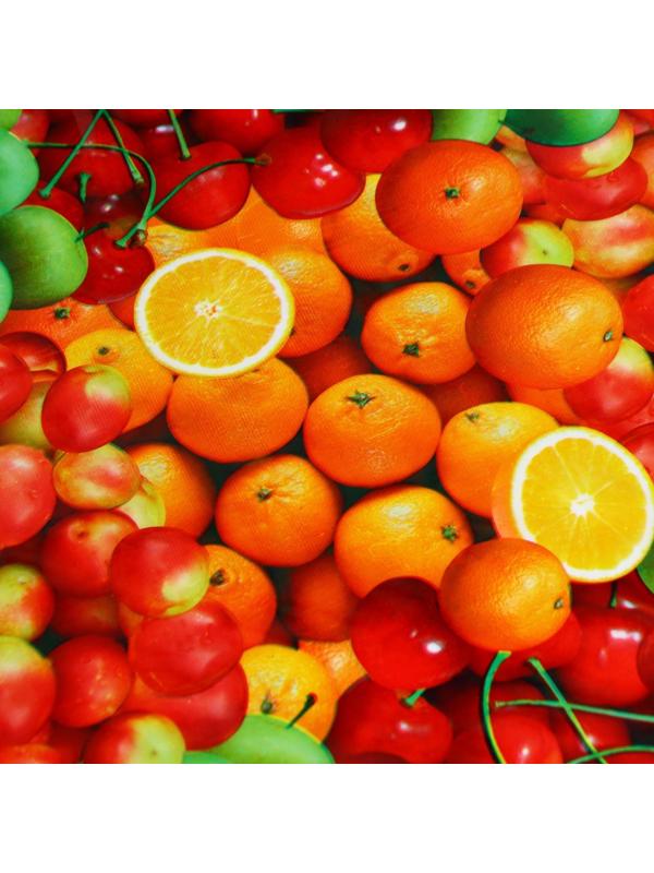 Клеёнка столовая ПВХ Доляна «Сочные фрукты», ширина 137 см, рулон 30 метров