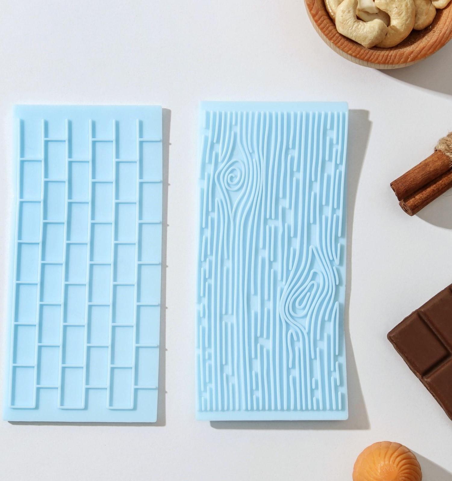 Набор печатей для шоколада и кондитерских изделий Доляна «Плитка», 2 шт, 14×7 см, цвет МИКС