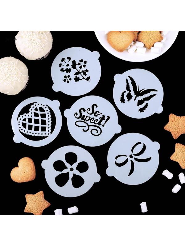 Набор кулинарных трафаретов для украшения выпечки «Букет», 8 шт: 2 больших d=20 см, 6 маленьких d=8 см