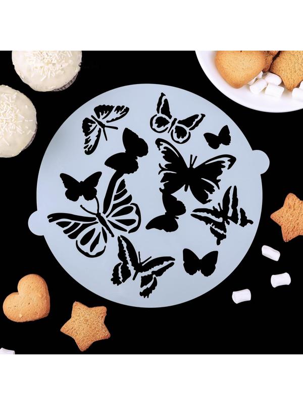 Набор кулинарных трафаретов для украшения выпечки «Букет», 8 шт: 2 больших d=20 см, 6 маленьких d=8 см