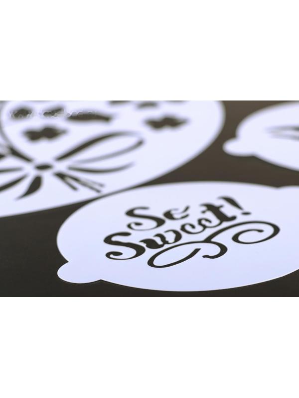 Набор кулинарных трафаретов для украшения выпечки «Букет», 8 шт: 2 больших d=20 см, 6 маленьких d=8 см